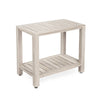 The ELISA, Teak Shower Bench, Teak Shower Stool, 21 Inch, Rustic Gray Finish